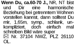Nwz kleinanzeigen er sucht sie